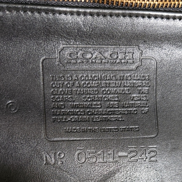 Vintage Coach Morgan Black Leather Briefcase Brass Pushlock Bag - Picture 16 of 16